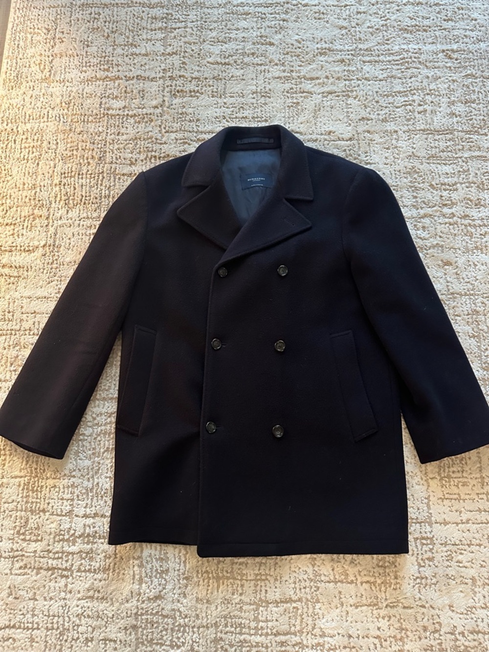 BURBERRY London Black Wool Peacoat – Made in England | Double Breasted Classic